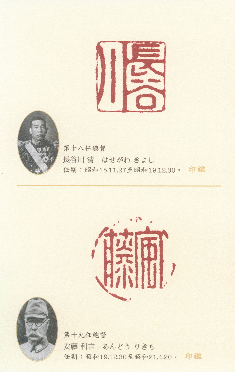 臺灣總督花押暨印鑑