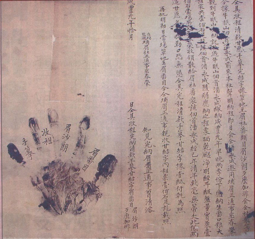 手印契約書