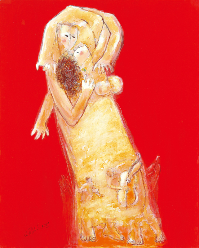 黃照芳老師作品:  舞 (2009年  100F  油畫)