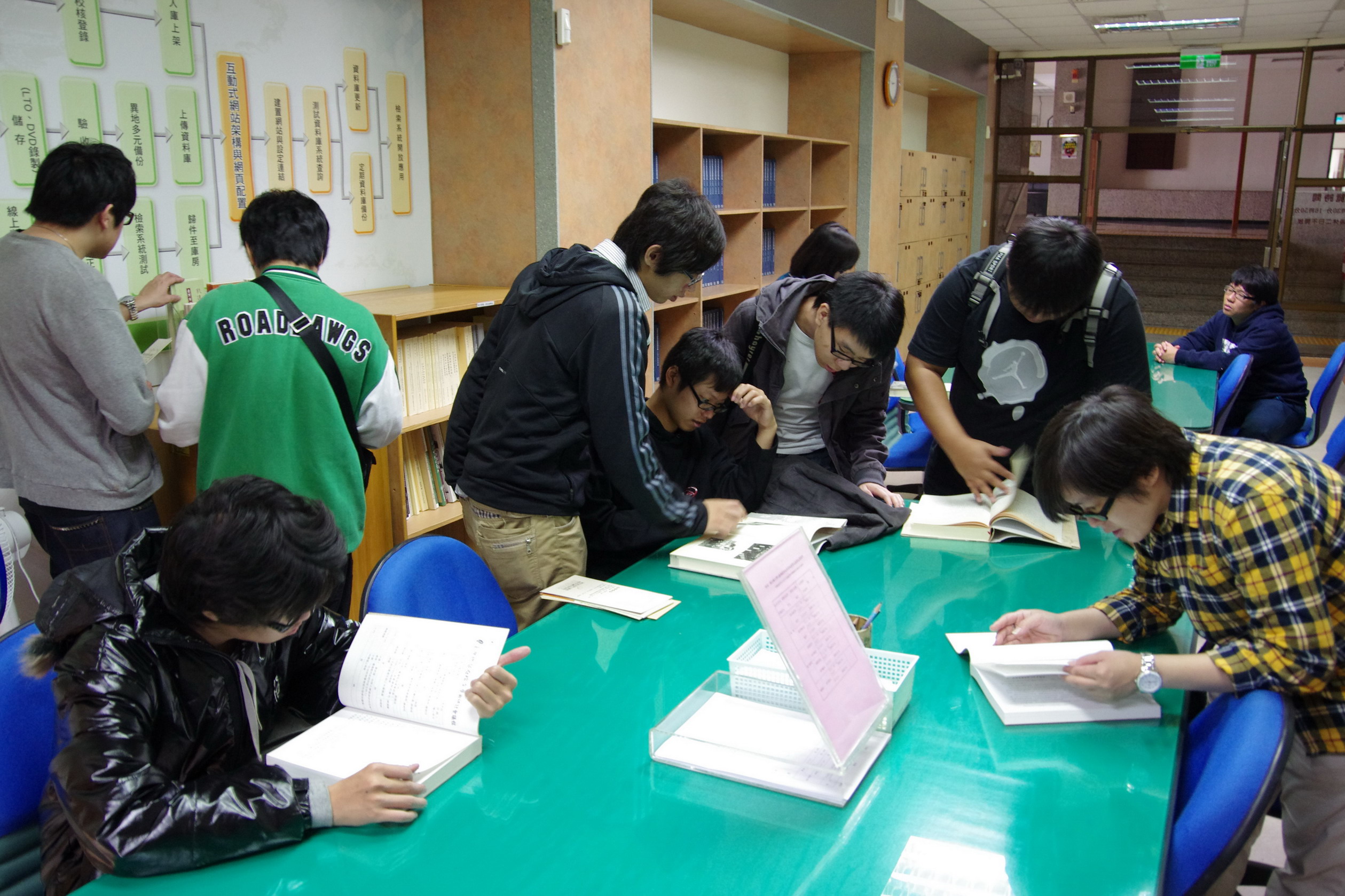 暨南大學參訪團查閱館藏檔案目錄情形