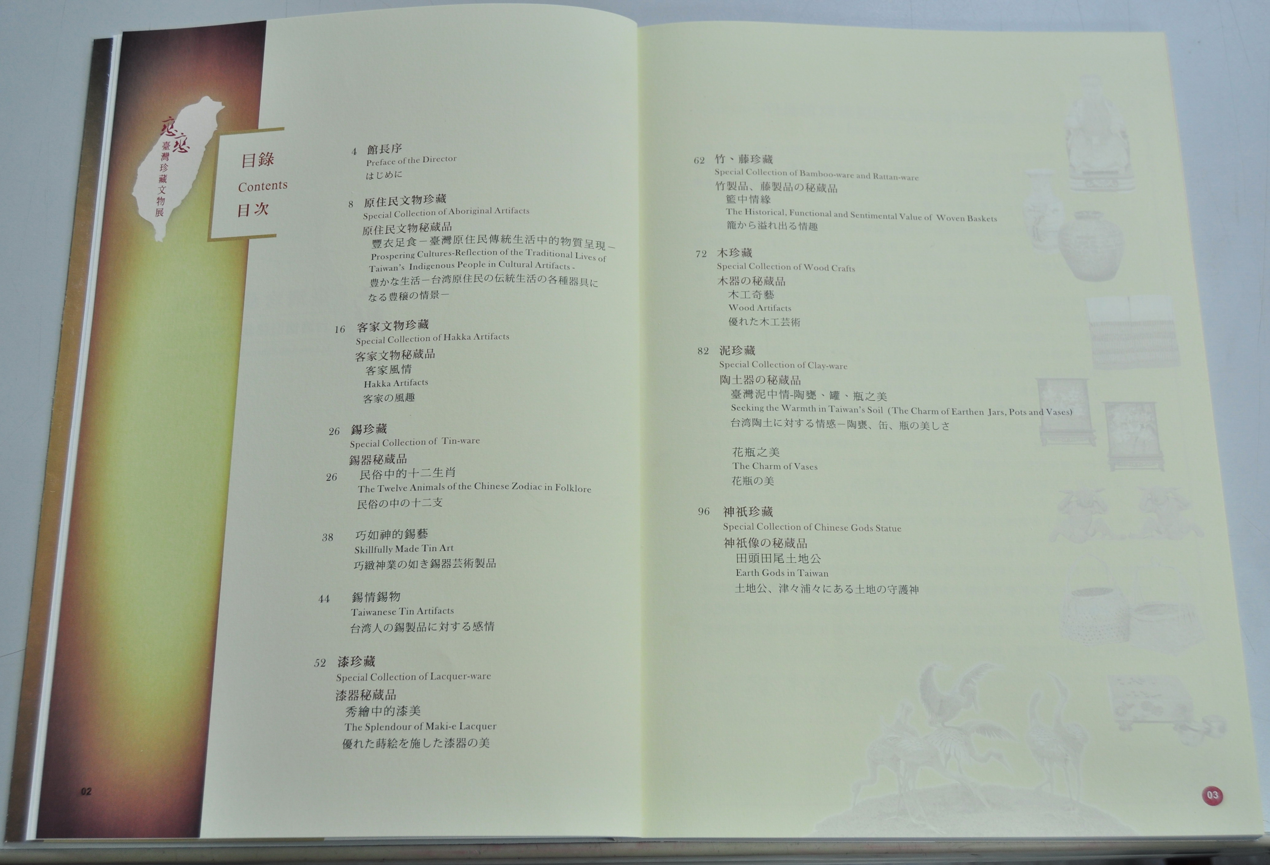 《戀戀臺灣珍藏文物展專輯》目次