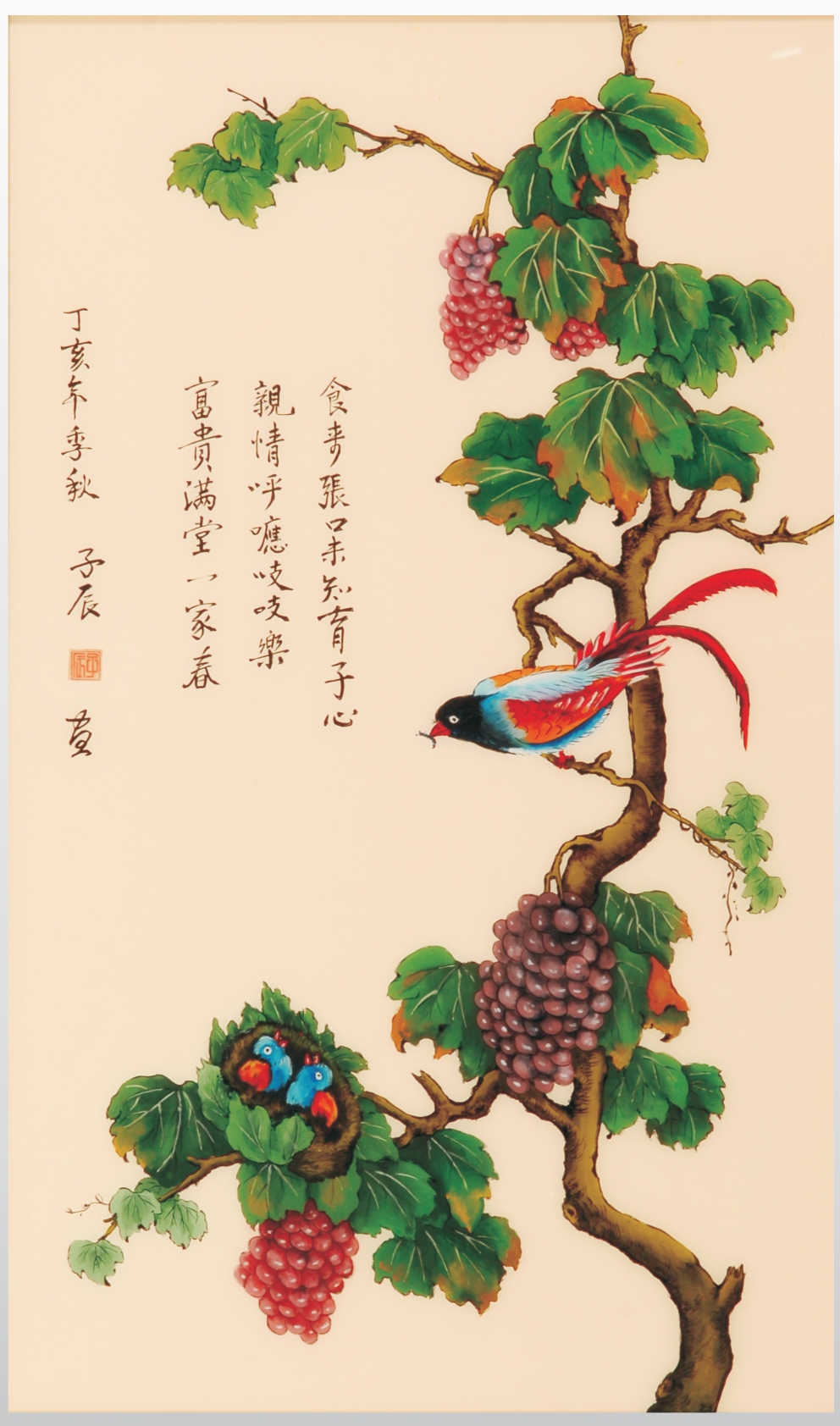 圖3：玻璃畫作品「育子圖」
