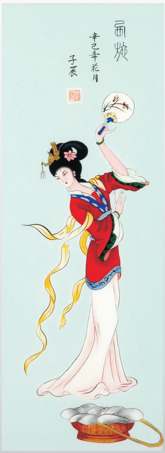 圖4：玻璃畫作品「西施浣紗」