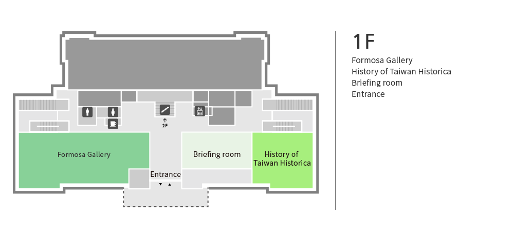 There are Formosa Gallery, Briefing room and History of Taiwan Historica.