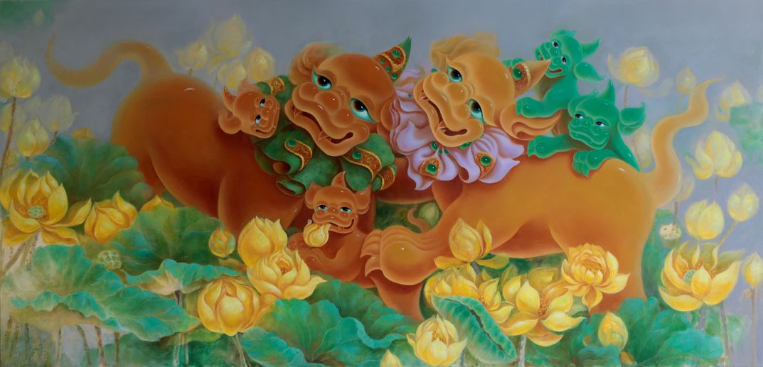 圖6：展件：貔貅家族  ----美好家園  布面油畫