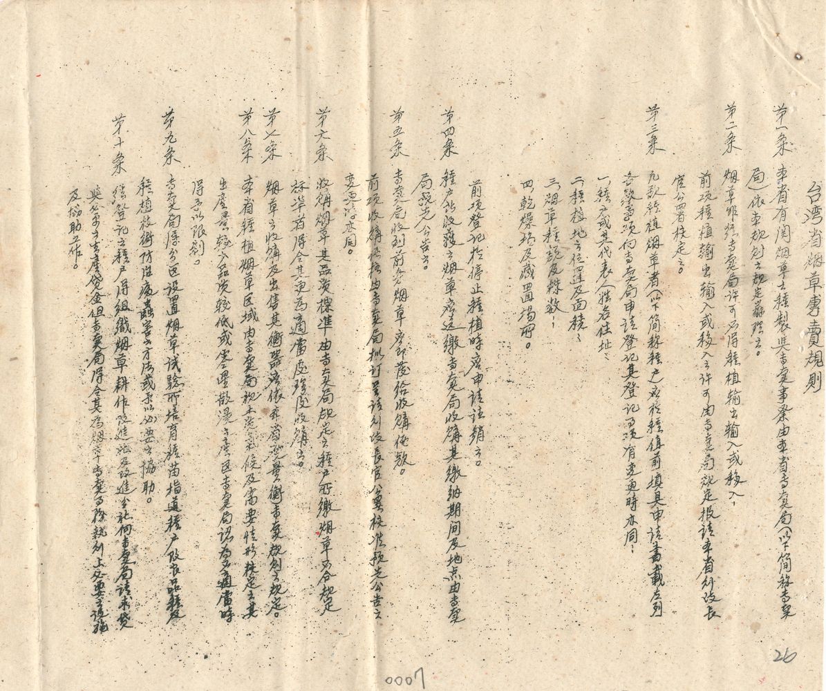 臺灣省菸草專賣規則