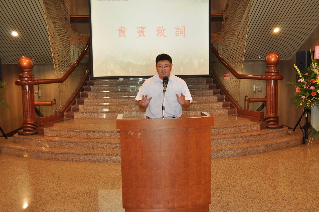 圖22：開幕式_臺灣古地圖史料文物協會張志遠理事長致詞