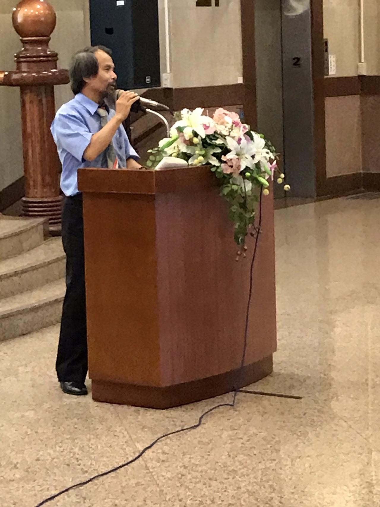 圖16：臺灣省民俗文物協會王明和理事長致詞